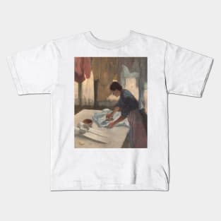 Woman Ironing by Edgar Degas Kids T-Shirt